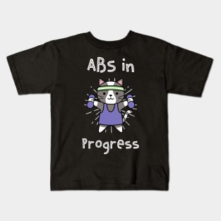 Cute Cat Abs in Progress Kids T-Shirt